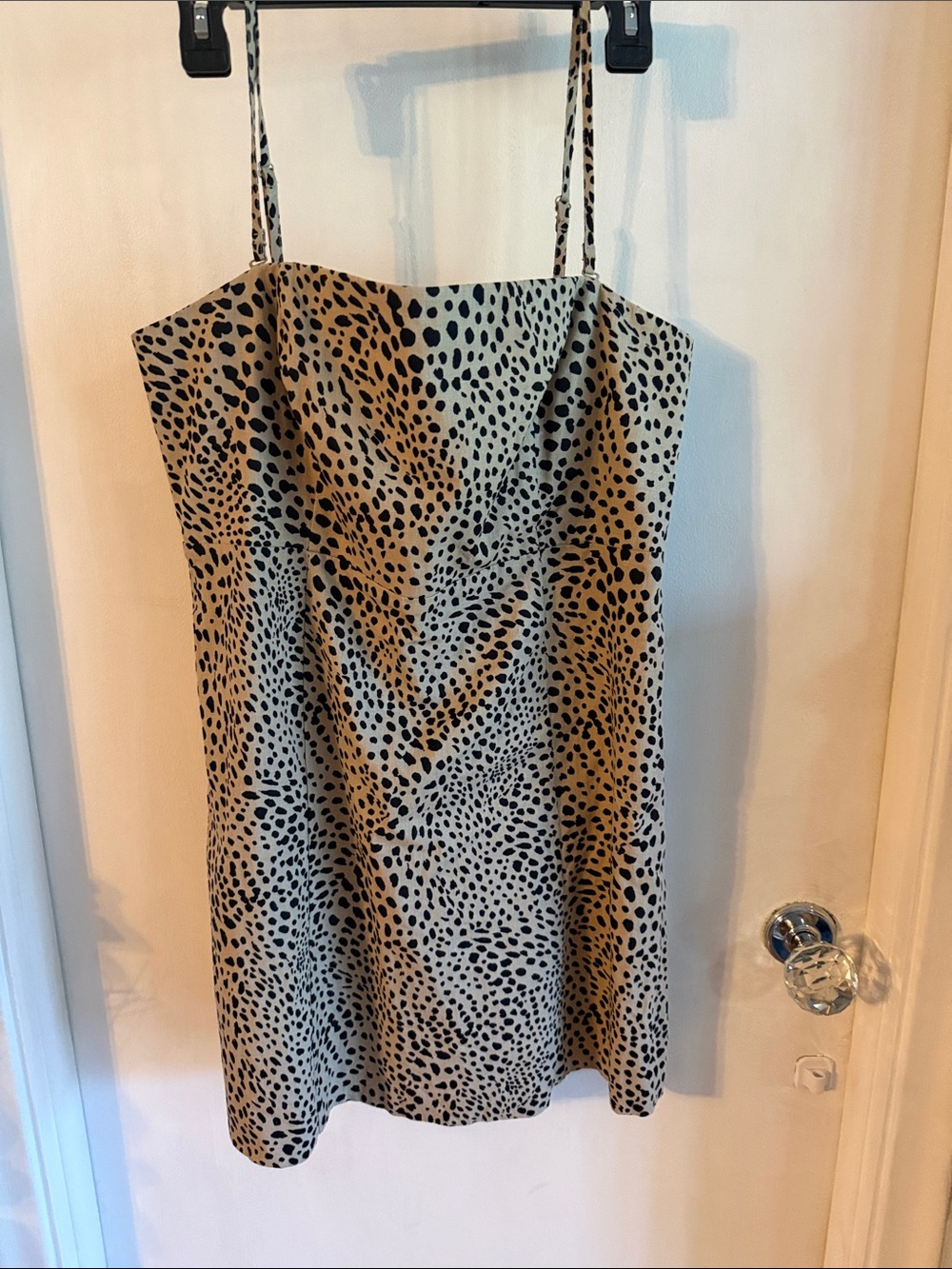 GAP Beige and Black Leopard Print Slip Dress